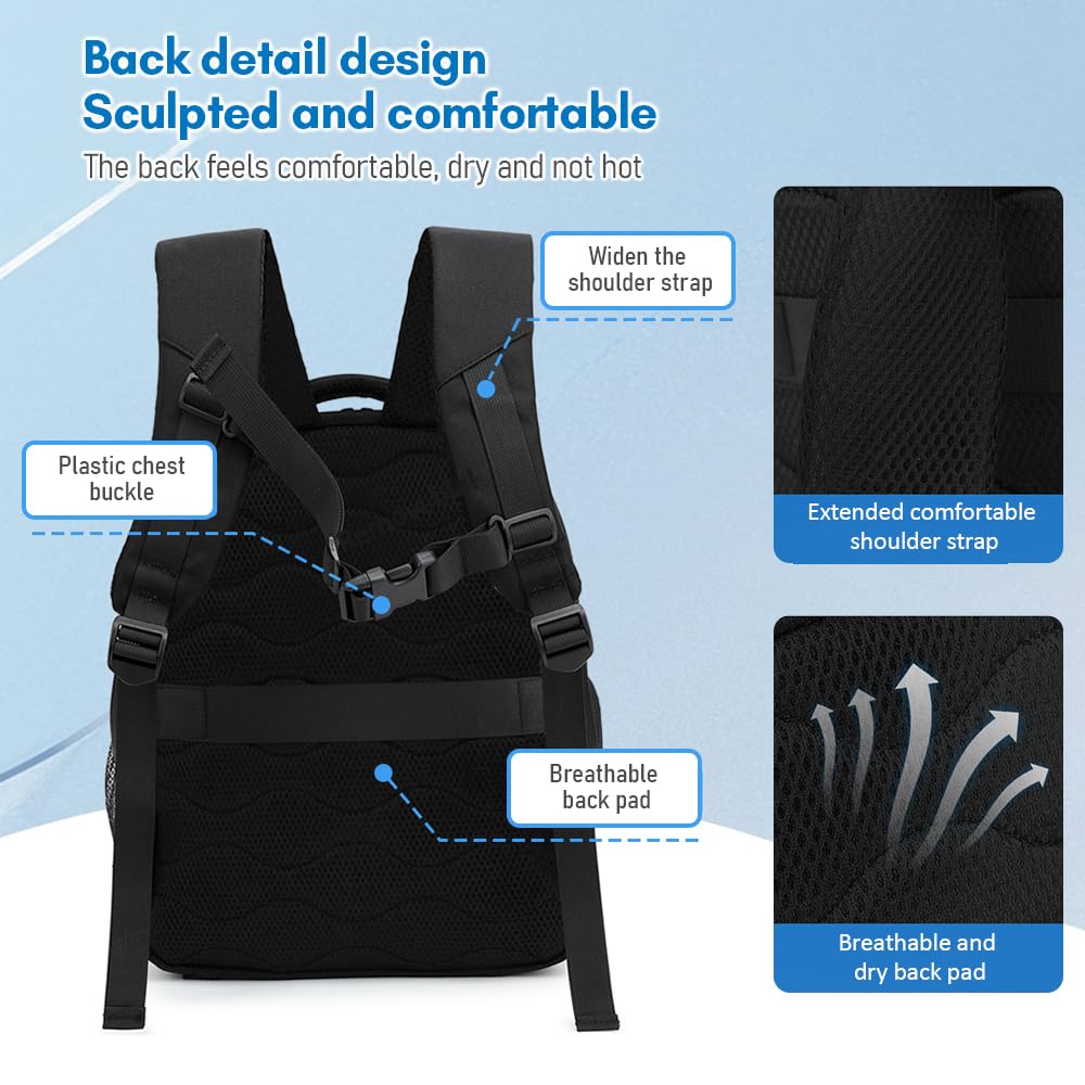 Andoer Zaino per fotocamera, Borsa portaoggetti per fotografia con apertura, laterale disponibile per laptop con divisori flessibili, per laptop, camera, obiettivo, treppiede, borraccia