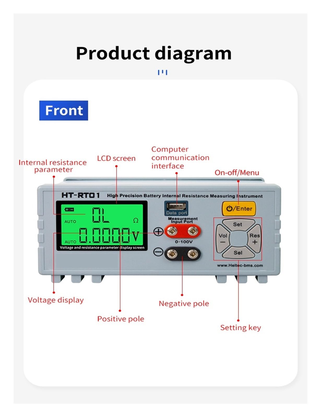 Tester per Batterie, Strumento for tester di resistenza interna del pacco batteria al litio alta precisione/tensione for
