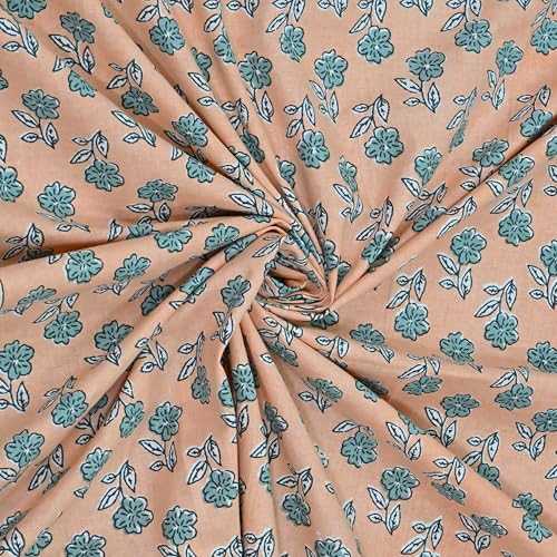 Image of 100% Cotton Single Bedsheet with 1 Pillow Cover | 240 TC Pure Cotton Flat Bed Sheet | Traditional Jaipuri Printed Bedding Set | Soft & Breathable | 60 x 90 Inch (Rangmahal Single 10)