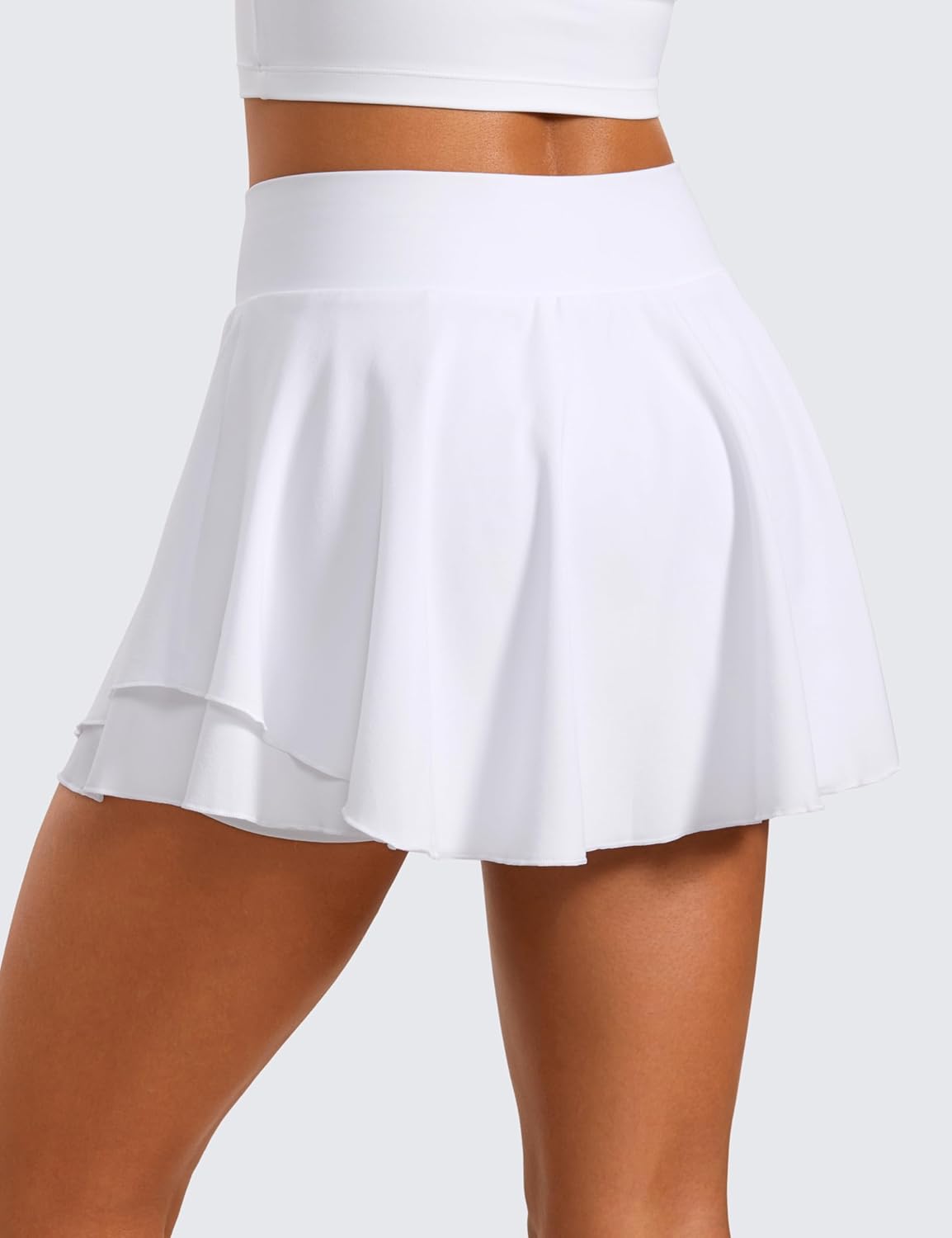 CRZ YOGA Tennis Skirts for Women Crossover High Waisted Ruffle Layered Workout Athletic Golf Skort with Pockets - Image 2