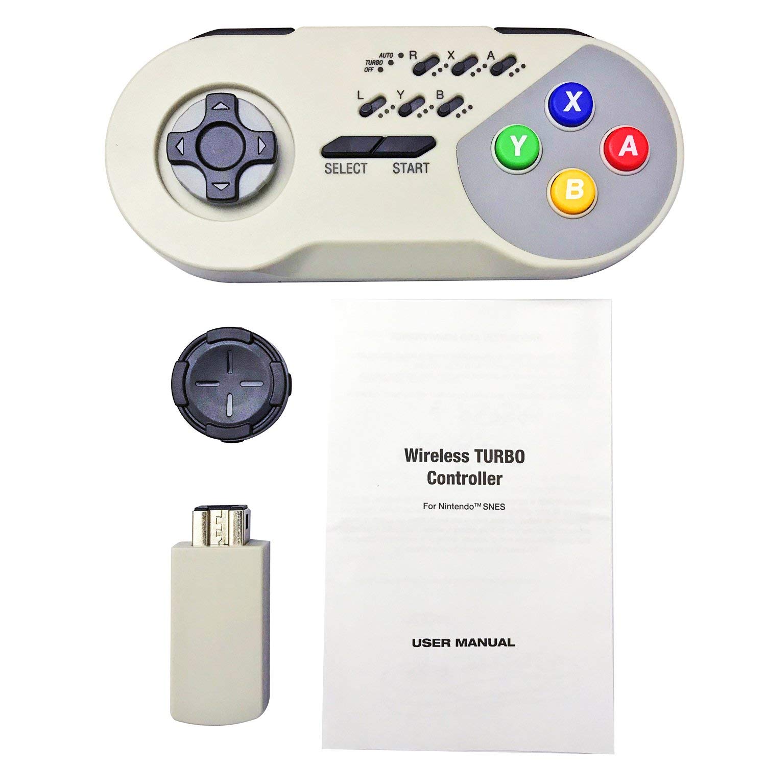 Link-e : Manette Sans Fil avec Fonction Turbo Compatible avec Console Mini/Classic Super Nintendo SNES