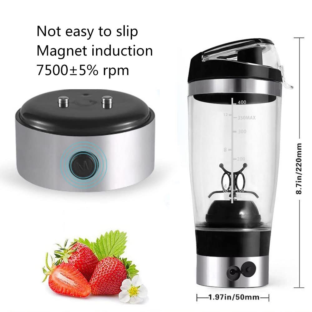 450ML Shaker Protéiné Électrique Shaker Protéiné Mixeur Portatif Mélangeur De Lait Frappé Mélangeur De Protéines Mouvement Automatique Vortex Sans BPA Pour Le Bureau, La Gym, Les Voyages