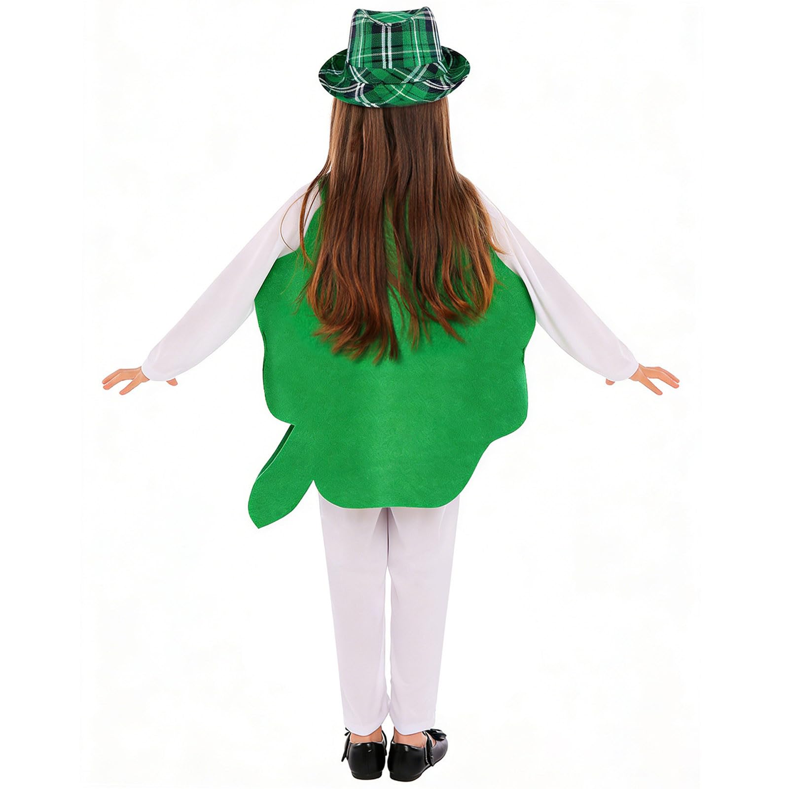 Générique Déguisement Enfant Unisexe Costume De La Saint Patrick Avec Trèfle Pour Défilé Et Fête Scolaire Tenue De Lutin Vert Déguisement Irlandais Enfant Joyeux