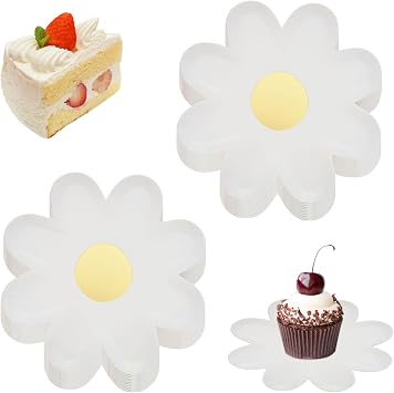 Disposable Dishes, Paper Plates 20Pcs Flower Shape Plates 7Inch Disposable Daisy Plates for Baby Shower Birthday Wedding Party Supplies