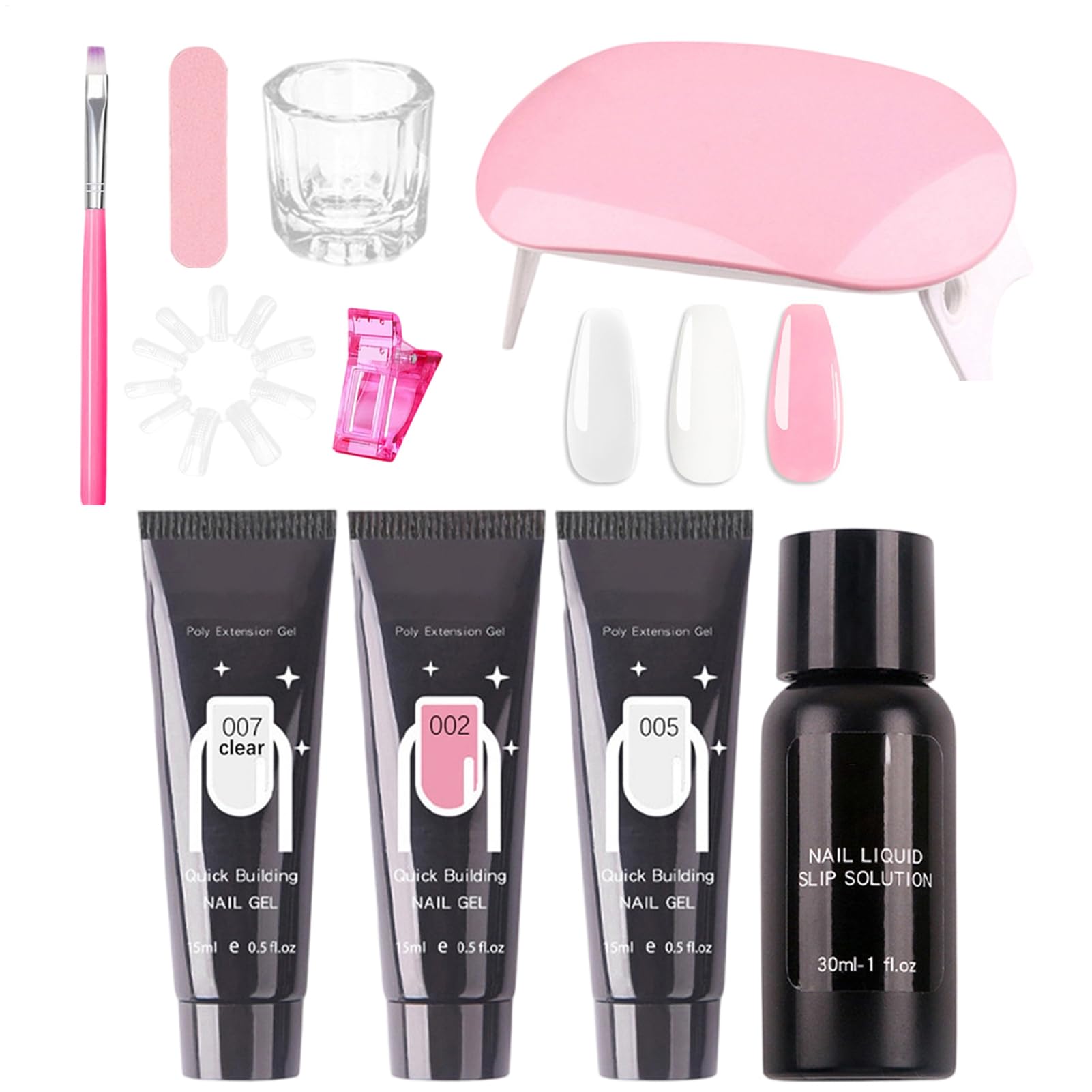 Kit Gel Per Unghie Poly - Kit Per Unghie Acrilico, Forniture Per Manicure Da 30 Ml, Set Per UnghieOly Per Manicure | Per Principianti Professionisti Amanti Della Bellezza Studenti Donne Signore Mogli
