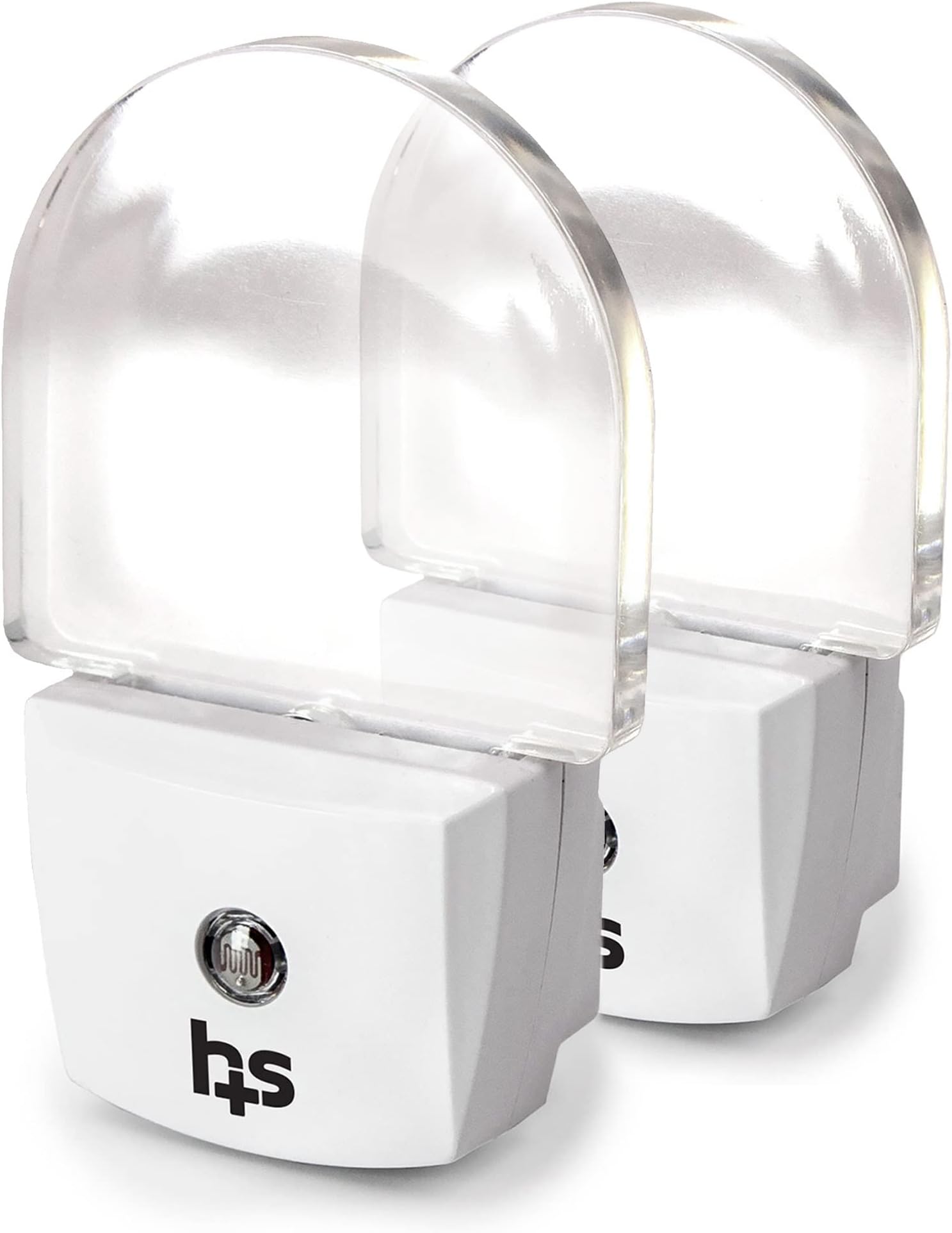 LED Compact Nightlight, Pack of 2, Warm Soft Light Technology, Automatic On/Off Sensor, Slim & Sleek Modern Design, White