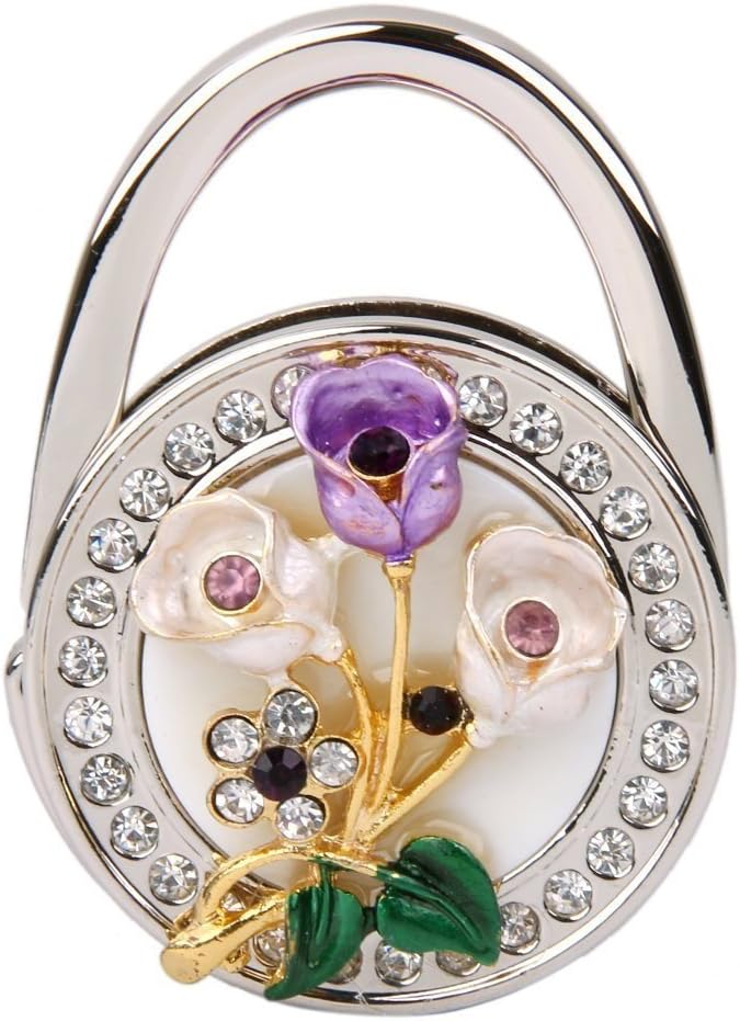 BAOLIJIN Rose Pattern Purse Handbag Table Hanger Bag Handbag Holder Folding Hook