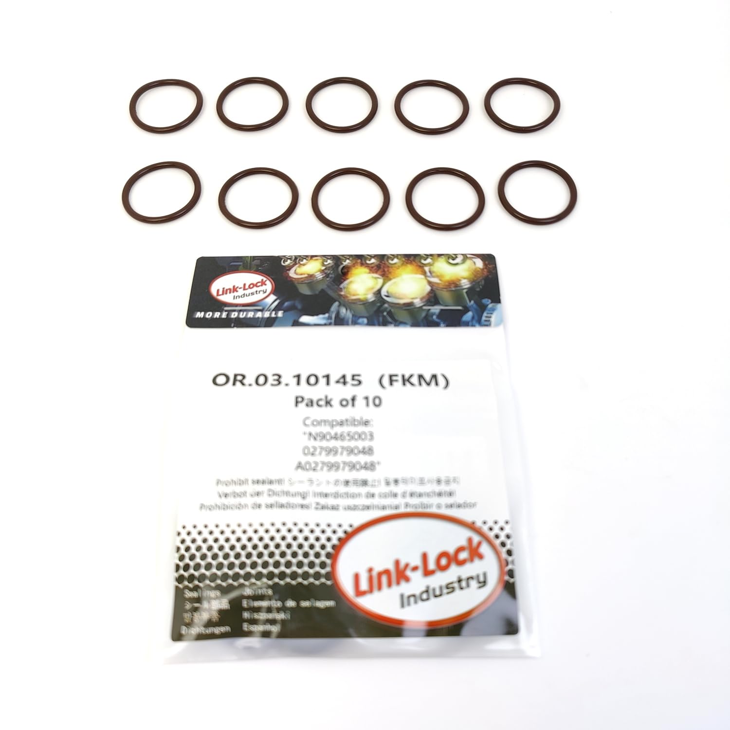 10PCS OR.03.10145 FKM Viton Sealing O-Ring Kit of Cooling Water Pipe N90465003 0279979048 A0279979048 for Audi-CASA CEUC CTGE CASB CGTA for MERCEDES-BENZ-M271 for VW-CASA CASC CATA CASB