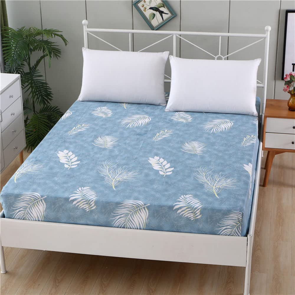 Drap housse en coton xinxinran avec 2 taies 70x70cm, housse de matelas à élastique motif plaid
