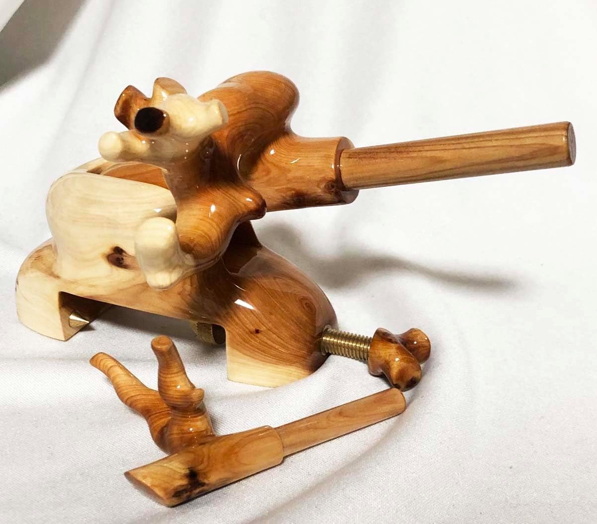 宇智波】ヘラブナ万力 天然木3種類 黒金柿/黒柿/崖柏 大砲