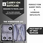 Sacs d'organisateur de voyage pour valises & Sac à dos, Cubes d'emballage de compression pour le voyage, Organisateurs de bagages légers, Cube de voyage pour l'emballage, Essentiels de vacances, 3pc ensemble - Bande grise