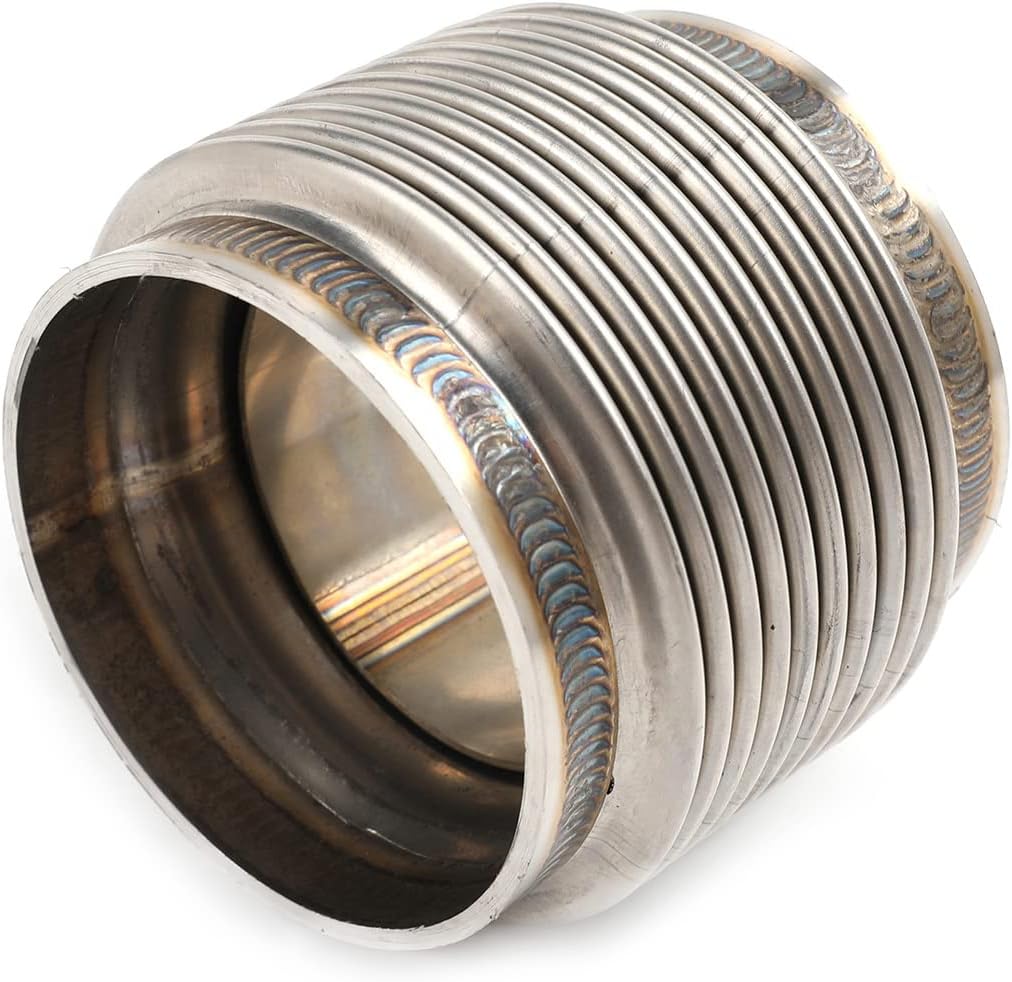 2.5" ID T304 Stainless Steel Exhaust Bellow Flex Joint Pipe 2.5" ULTRA STRONG Overall Length 2.55"