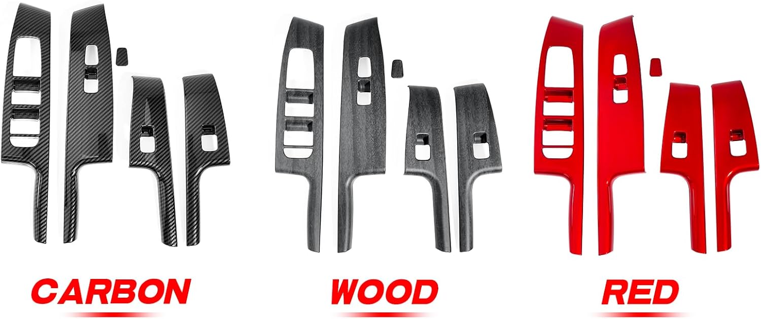 4PCS Door Lock Switch Covers Trim Compatible with Soul 2020-2026 Accessories (Carbon Fiber Pattern)