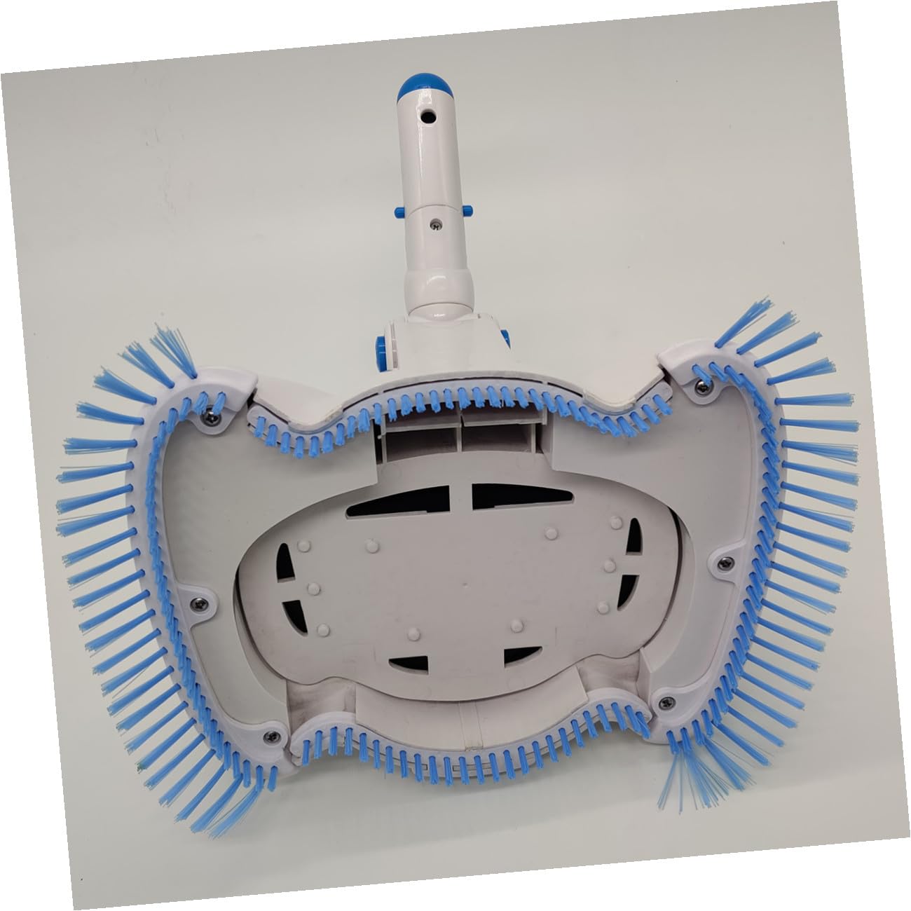 Cabezal de Aspiradora para Piscina con Cepillo de Cerdas Angulares y Cubierta Transparente Herramienta de Limpieza para Fondo y Paredes Compatible con Varilla Telescópica para