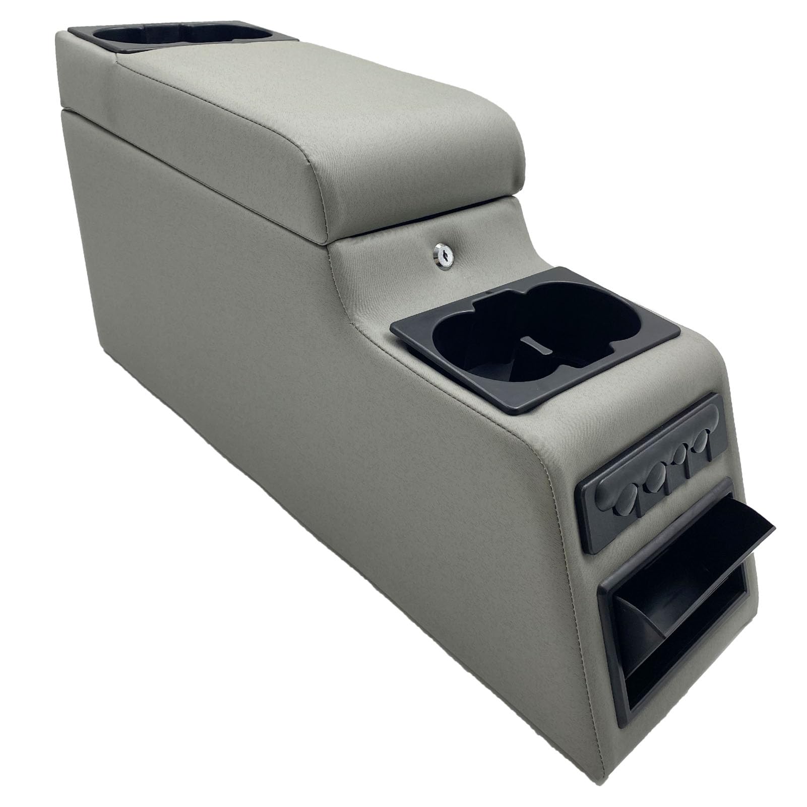 31515 Deluxe Locking Center Console Compatible for Jeep CJ-5 1976-1983, CJ-7 1976-1986, Wrangler YJ 1987-1995 (Grey)