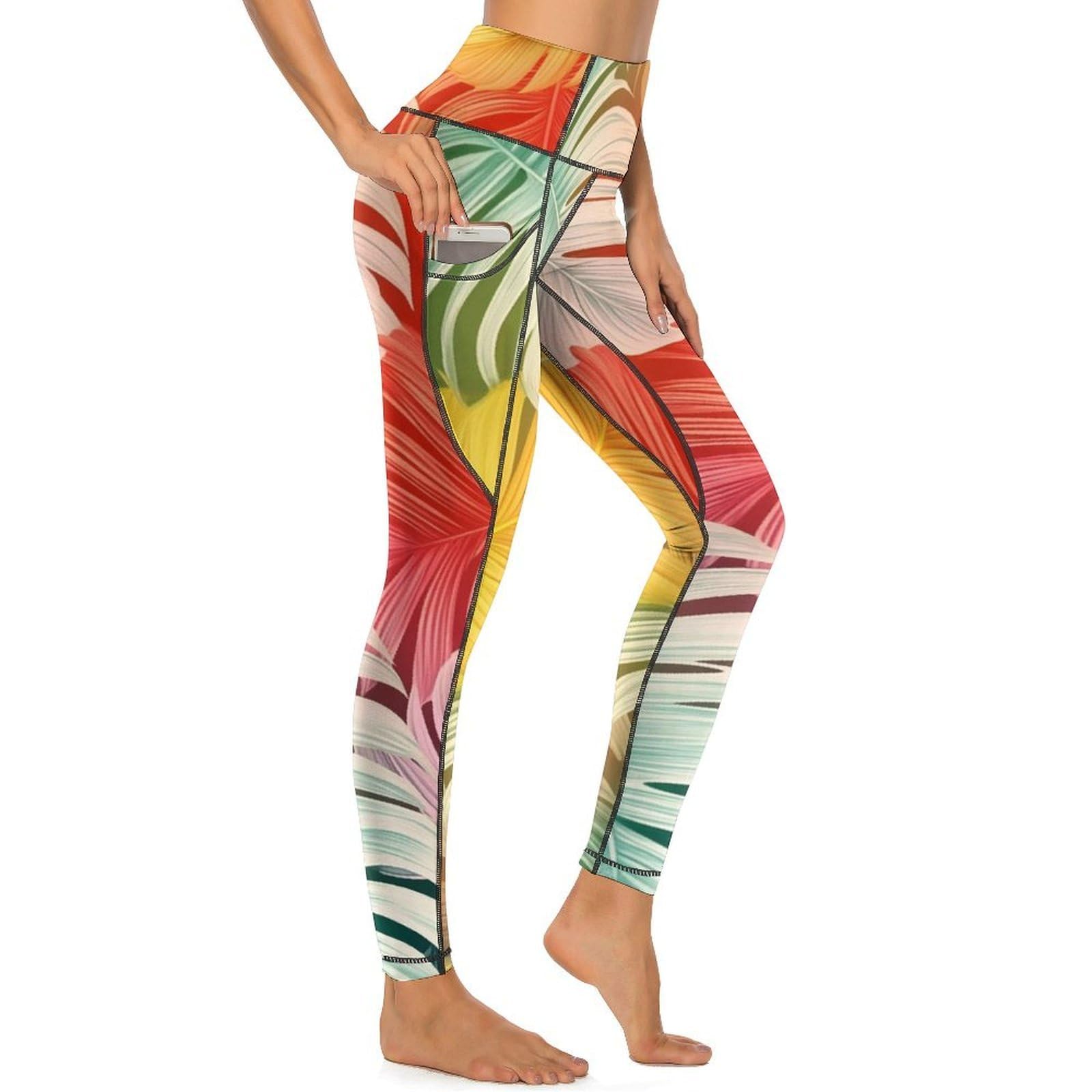 Leggings de yoga con mariposas para mujer mallas con bolsillos y control de abdomen 7