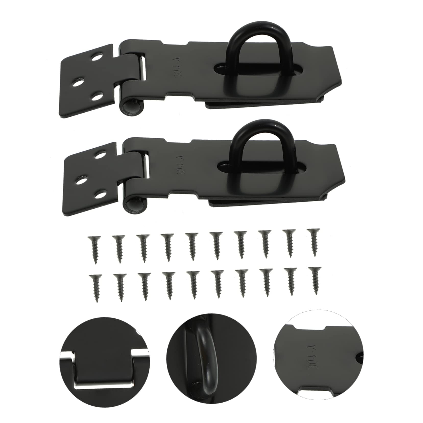 Lucchetto a catena for porta, 10 set Graffette for fibbia in acciaio inossidabile Lucchetto a catena for porta resistente Lucchetto for carichi pesanti Lucchetti Hasp Serratura for armadio Cancello Se