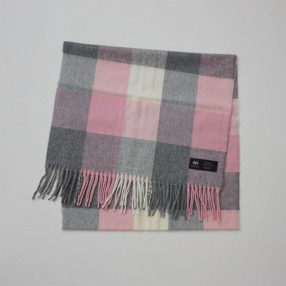 Fujiei ストール 期間限定特別価格 マフラー ウールショール ピンク系 190 50cm