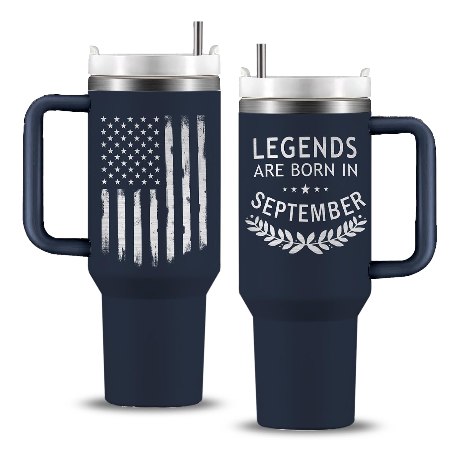 CGMIBASCGMIBAS Legends Are Born In September Happy Birthday Gifts for Him Men 40 Oz Tumbler Stainless Steel Coffee Mug/Cup Father's Day Christmas Gifts