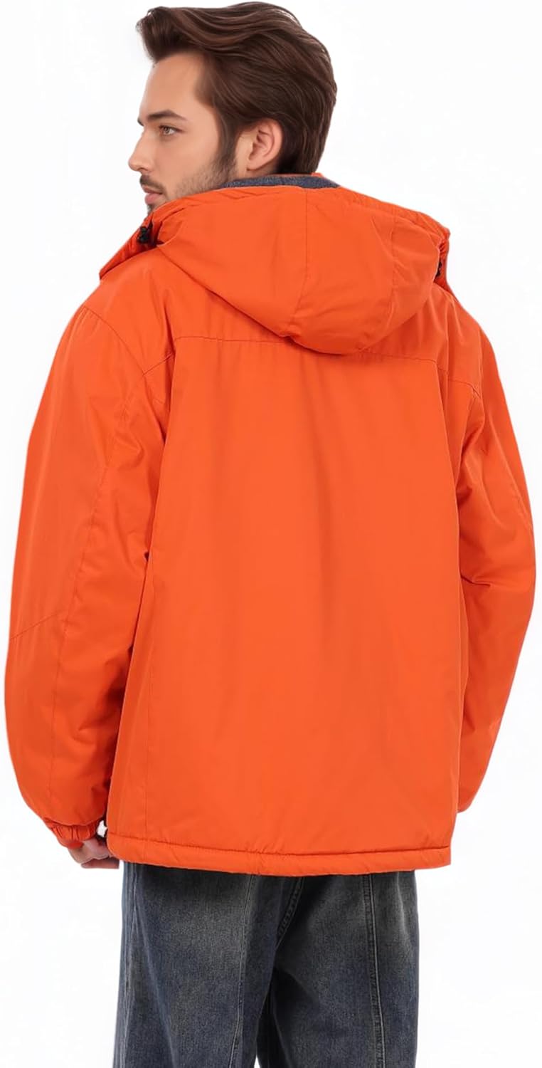 Men's Waterproof Ski Winter Jacket with Detachable Hood, (S-4XL), Warm Windproof Snow Coat for Skiing & Snowboarding - Image 2