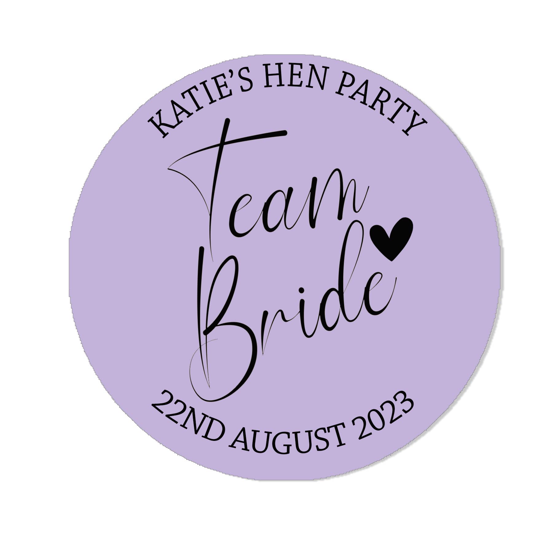 Personalised Floral Hen Party Bridal Shower Stickers - Thank You Sweet Cone Bags Favour Luxury - 24 Lilac (45mm)
