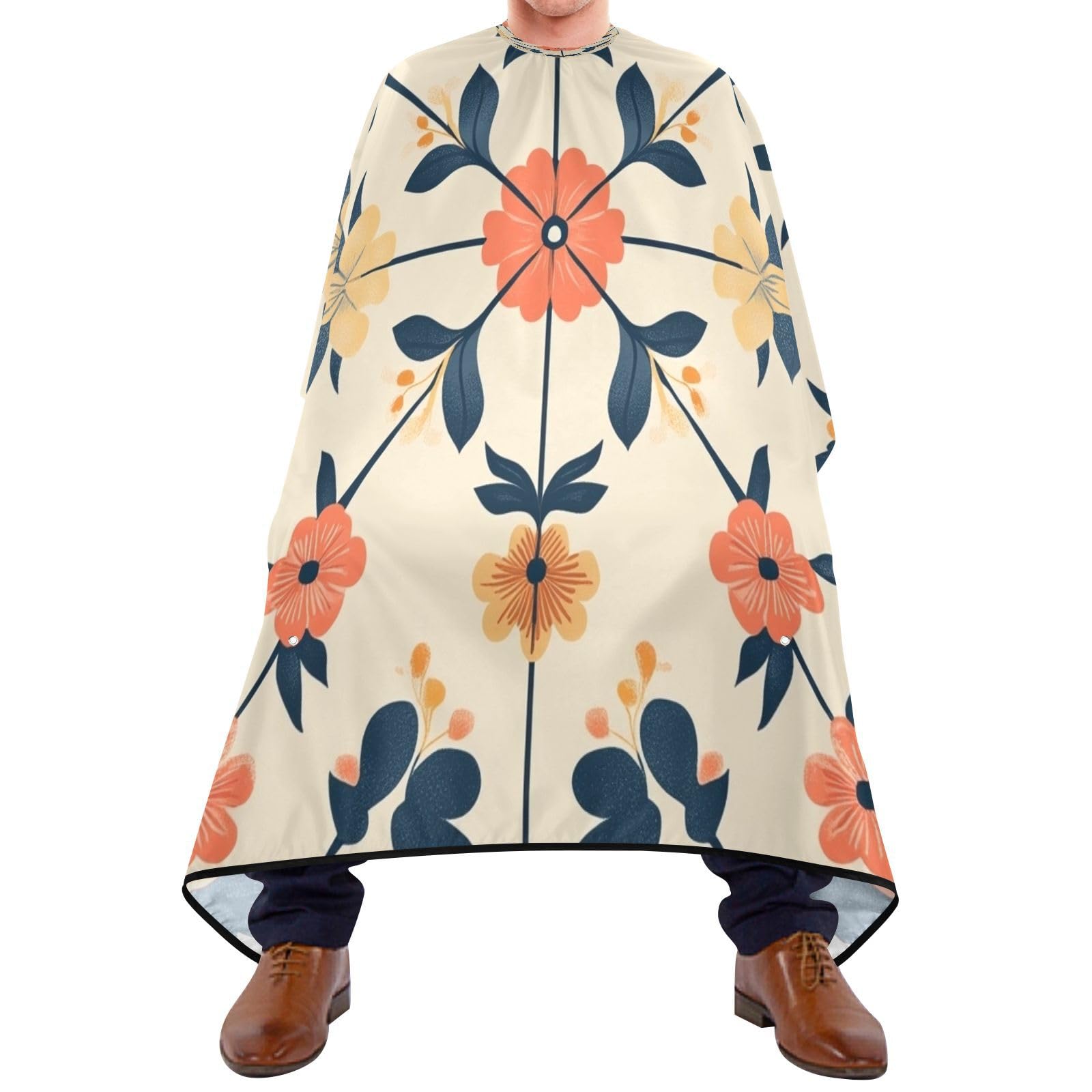 Small Flowers Barber Cape Waterproof Polyester Hair Cutting Salon Cape Adjustable Neckline Hair Hair Cutting Beard Hairdressing Cape Accessories 55×64 Inch-image-49