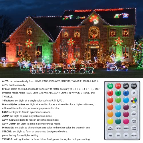 Home Lighting 66Ft Christmas Decorative Mini Lights, 200 Led 20 Colors Rgb Changing 7 Functional Green Wire Fairy Halloween Lights With Remote Timer, Plug In Indoor Outdoor Xmas Wedding Party Decor #TOP2