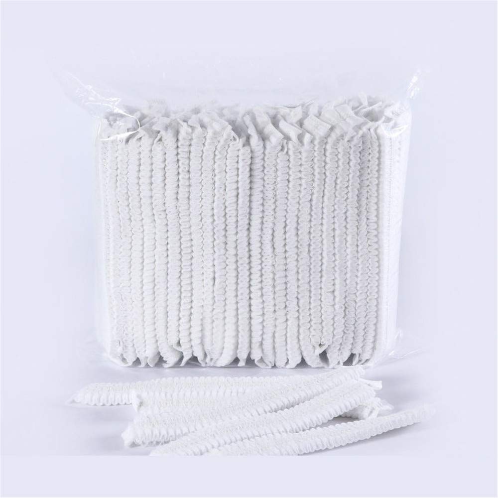 ZXWCYJ 100 Pcs-19 Inches, Disposable Bouffant (Hair Net) Caps, Hair Head Cover Net, Non-Woven, for Medical, Labs, Nurse, Tattoo, Food Service,White