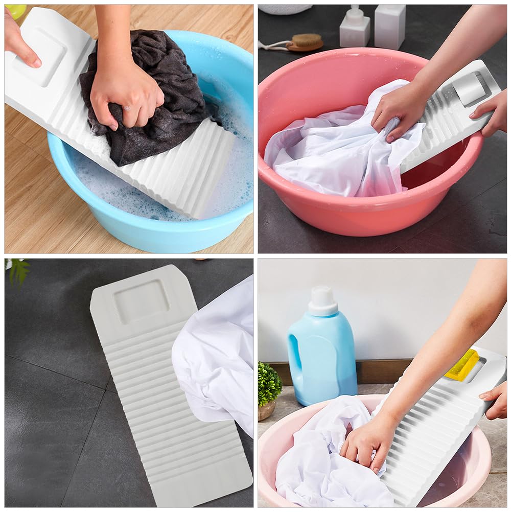 Amosfun Tabla De Lavar De Plástico Reutilizable 20.47X7.48 Pulgadas Ligera Y Portátil para Lavar Ropa Interior Calcetines Y Ropa De Bebé Ideal para Viajes Y Camping