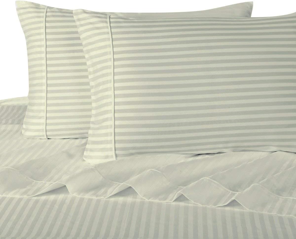 Striped 300 Thread Count, 100 Cotton Olympic Queen Size