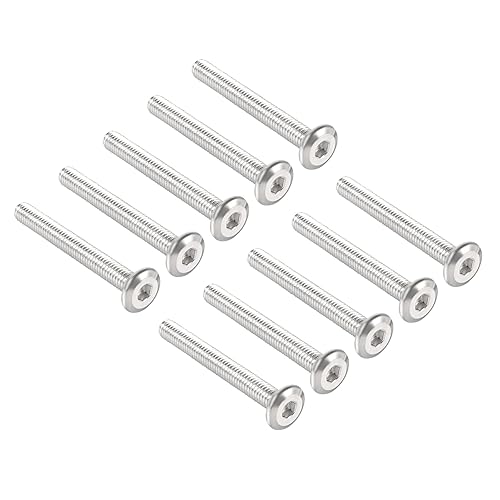 Miniatura 9 de 10 tornillos hexagonales de cabeza redonda plana M6-0.039 x 2.362 in, tornillos de conexión de acero inoxidable 304, tornillos para muebles, camas,