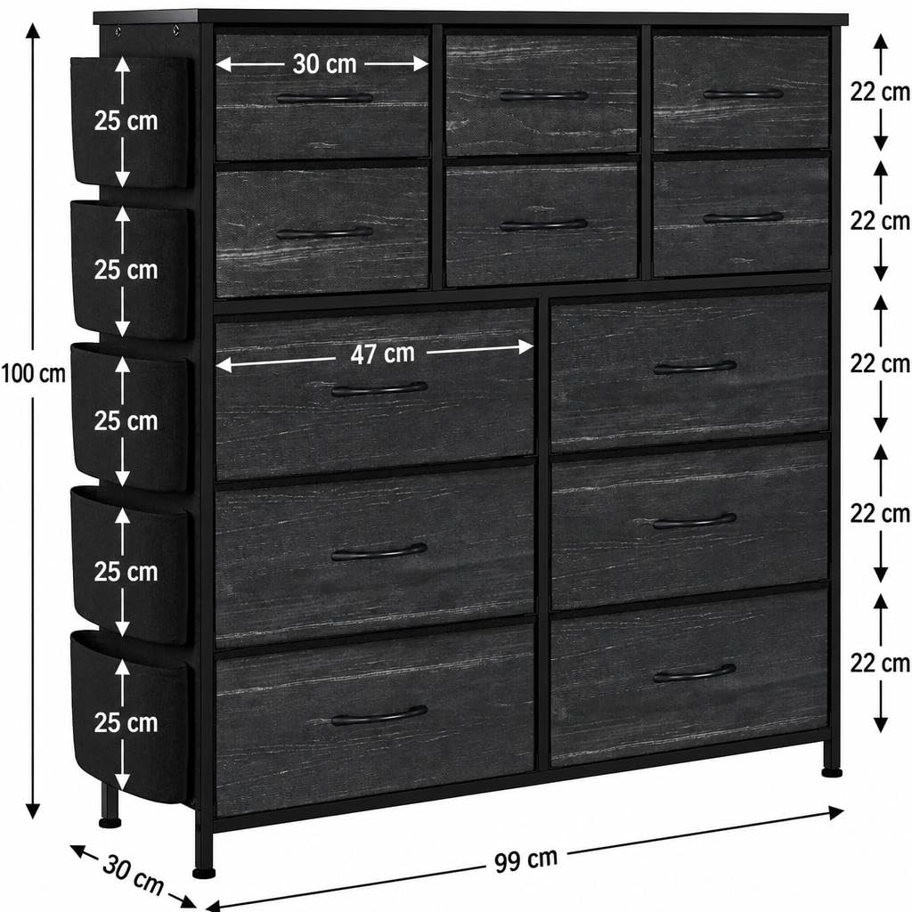 Commode Chambre en Tissu, Meuble de Rangement Haut pour Entrée