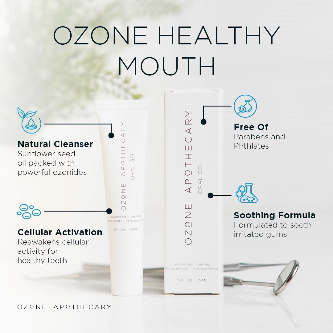 Oral Gel Ozone Oil Infused Gel Dental Care Antibiotic-Free Multipurpose for Promoting Healthy Mouth