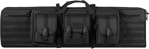 Miniatura 9 de VEVOR Bolsa para rifles, bolsa táctica doble larga para pistola de 36 pulgadas, funda suave para rifle con cremallera con bloqueo, asa portátil y