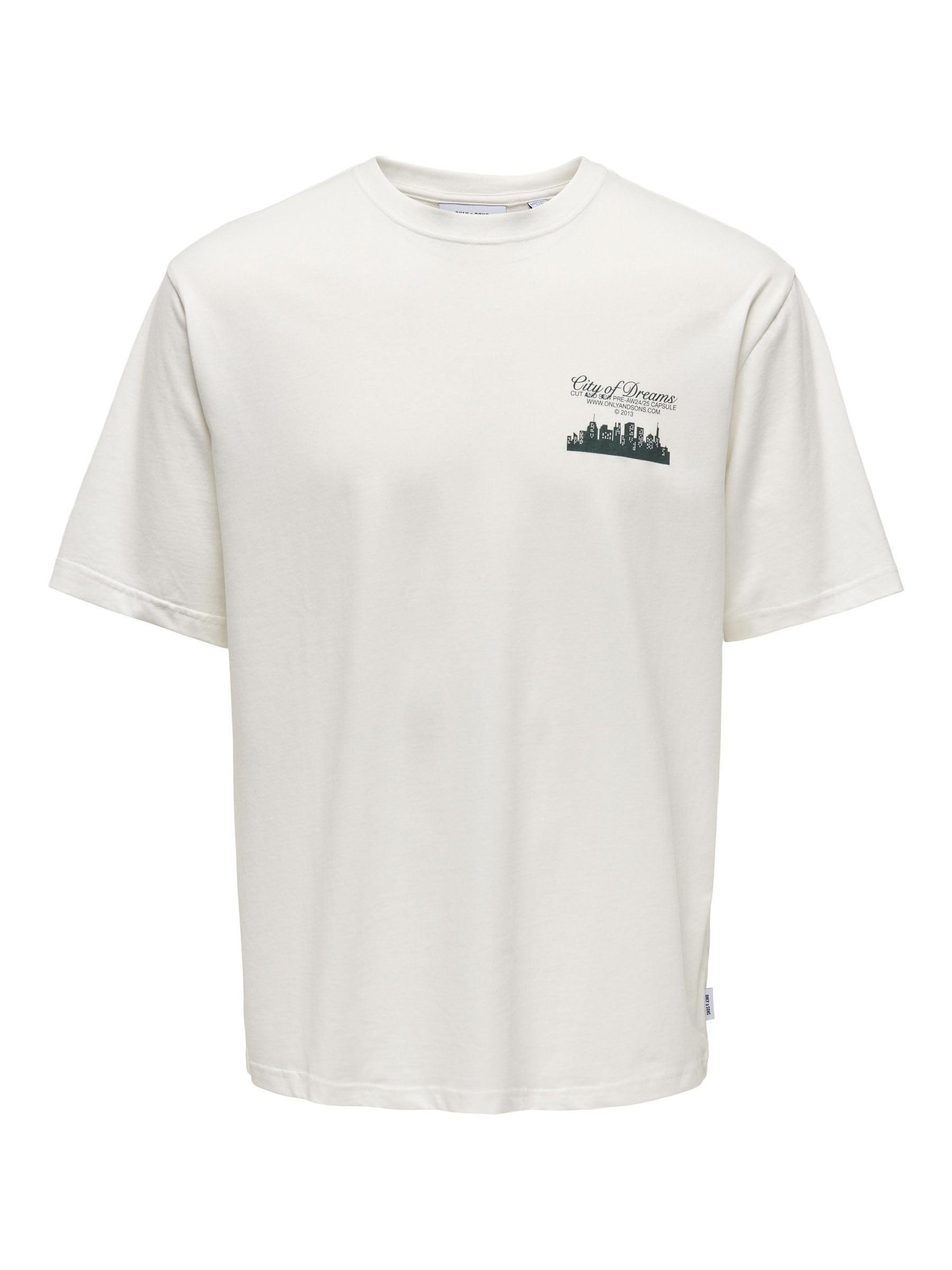 Only & Sons Men's Cloud Dancer Onsrylan Life Rlx Ss Tee Vd, M