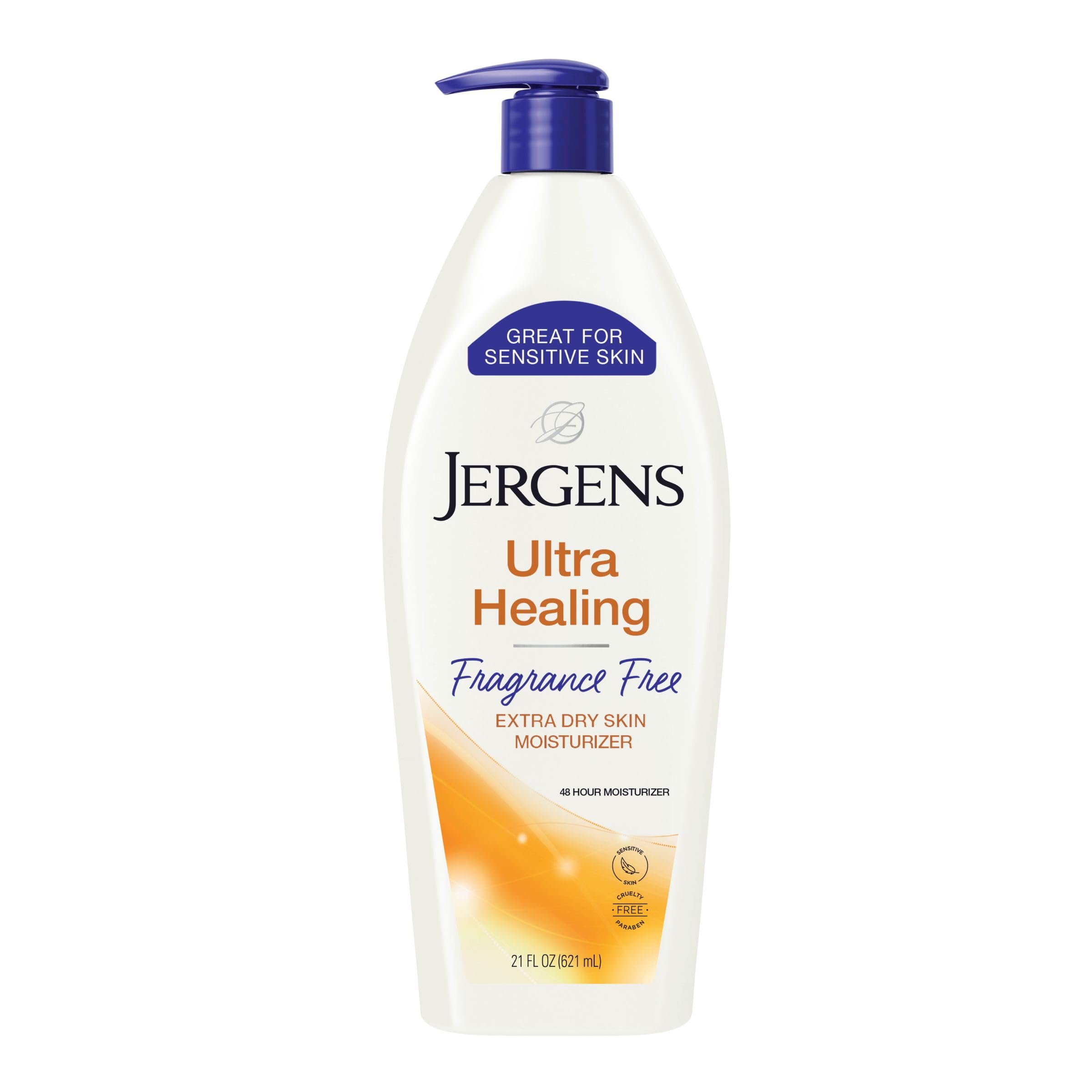 Photo 1 of **PUMP TOP BROKEN OFF*** ergens Ultra Healing Dry Skin Lotion, Hand and Body Moisturizer for Quick Absorption into Extra Dry Skin with Hydralucence Blend, Vitamins C, E and B5, White, 21 oz