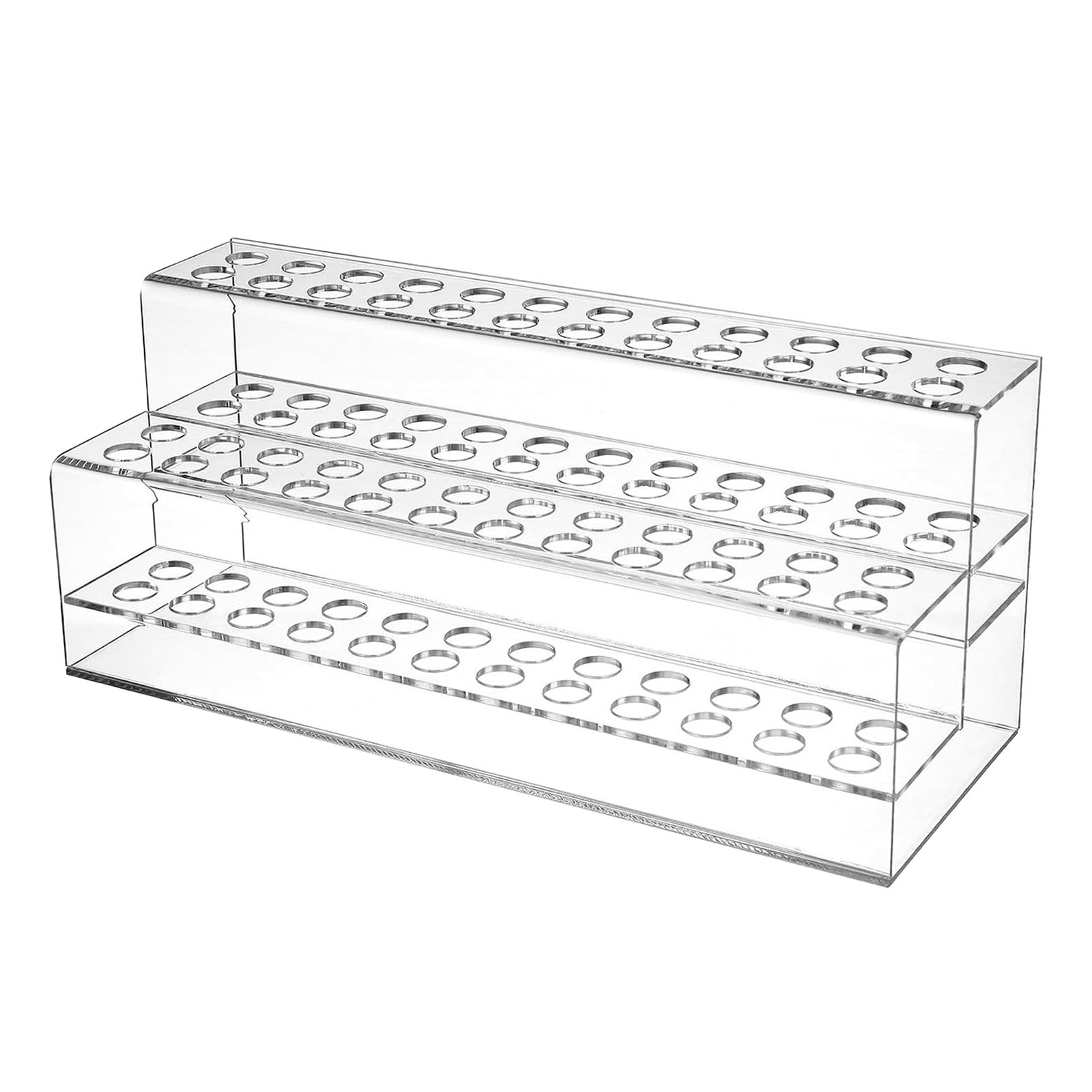 Acrylic Pen Holder, 48-Slot Pen Display Stand Clear Pencil Holder for Desk, 2 Tier Makeup Brush Rack Pen Organizer for Office Home Store