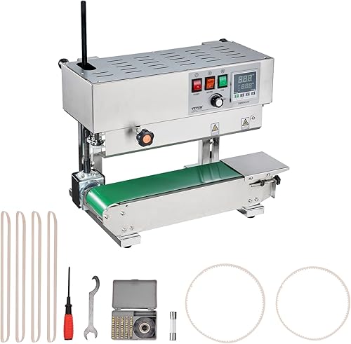 Miniatura 9 de VEVOR Máquina de sellado continuo de banda de bolsa, 0.24-0.47 pulgadas0.236-0.472 in de ancho de sellado, máquina selladora de banda vertical con