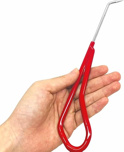 Miniatura 6 de KAKURI Gancho de raíz de bonsái, herramienta profesional de 8.6 pulgadas, acero inoxidable japonés, rojo, fabricado en Japón