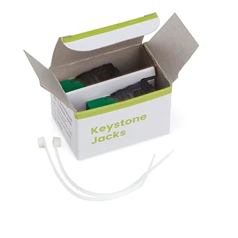 TRUE CABLE Cat5e Toolless Keystone Jack, Unshielded (UTP), PoE++ (4PPoE) 100W, UL Listed, ETL Verified, ANSI/TIA Certified, Modular RJ45 Female, Green, 2 Pack