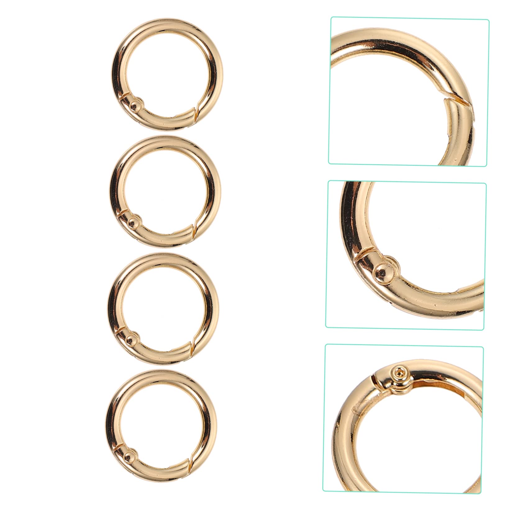 Uonlytech 10 pezzi Moschettoni Rotondi in Metallo con Molla Fibbia Resistente per Accessori Fai da Te Borse e Portachiavi Anello Zincato