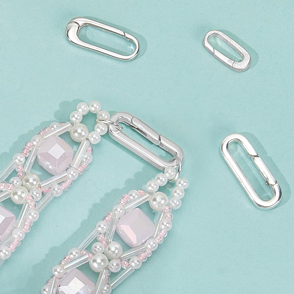 SUNNYCLUE 1 Box 3 Größen 925 ovale Federverschlüsse Aus Sterlingsilber Metall Federtorringe Karabinerhaken Schnappverschlüsse Für Armbänder Große Klemmverschlüsse Für Halsketten Verbindungsstücke Für