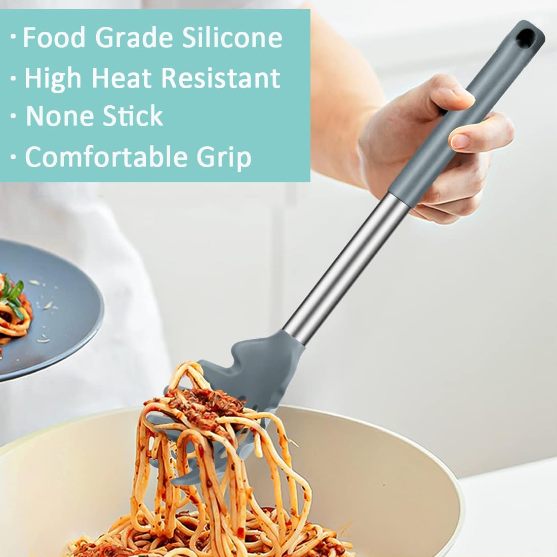 Tenedor De Pasta De Silicona, Servidor De Espagueti, Cuchara