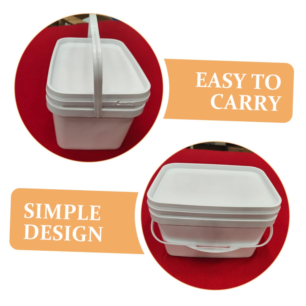 Mipcase Data [ Secchio Per Pittura in Plastica Pp Da 10 Litri Con Manico e Coperchio, Contenitore Per Vernice Portatile Bianco, Secchio Di Vernice Vuoto Per Uso Domestico e Outdoor