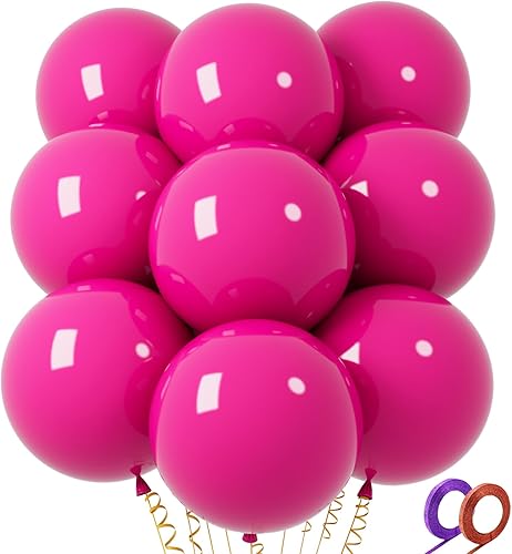 32 globos grandes de color rosa intenso de 18 pulgadas, globos redondos de látex grandes para decoración de cumpleaños y boda.