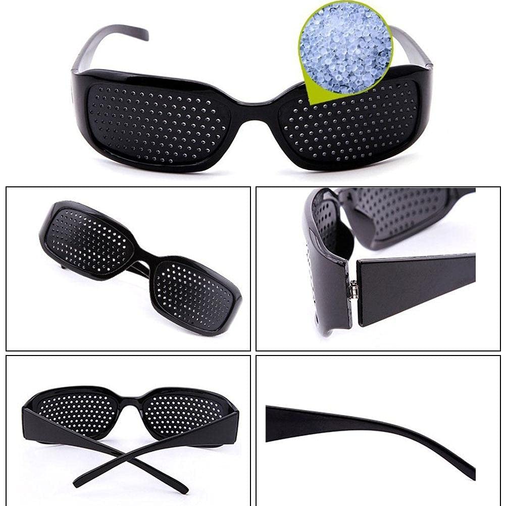 Enkomy Pinhole Glasses, Plastic Anti-fatigue Eye Exercise Correction Glasses With Small Holes, Foldable Temples - Image 4