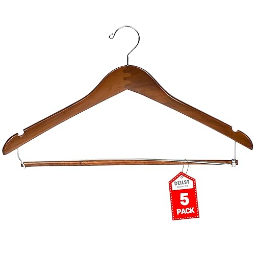 DEILSY™ Suit Hangers for Men with Open Bar 5 Pack