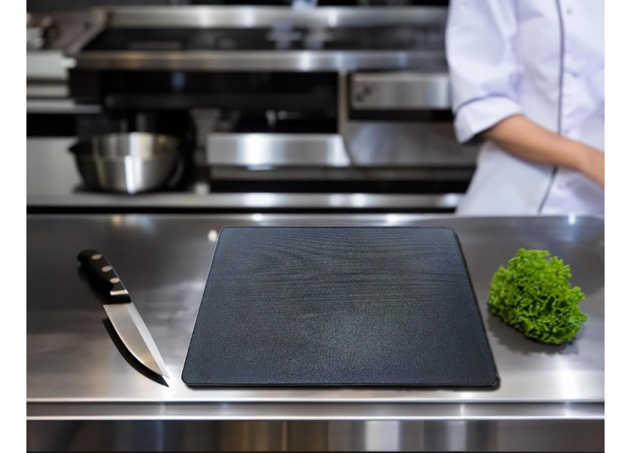 Acense Professional Large Chopping Board Catering Food Prep Cutting Colour Coded (Black)