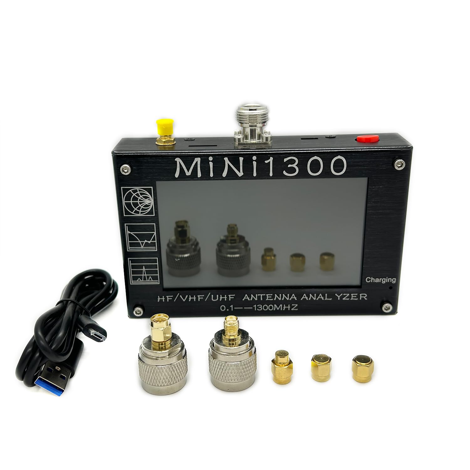 2024 Upgraded Mini1300 Antenna Analyzer 0.1-1300MHz with 4.3