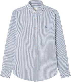 Springfield Herren Striped Cotton Slub Shirt Gestreiftes Hemd (1er Pack)